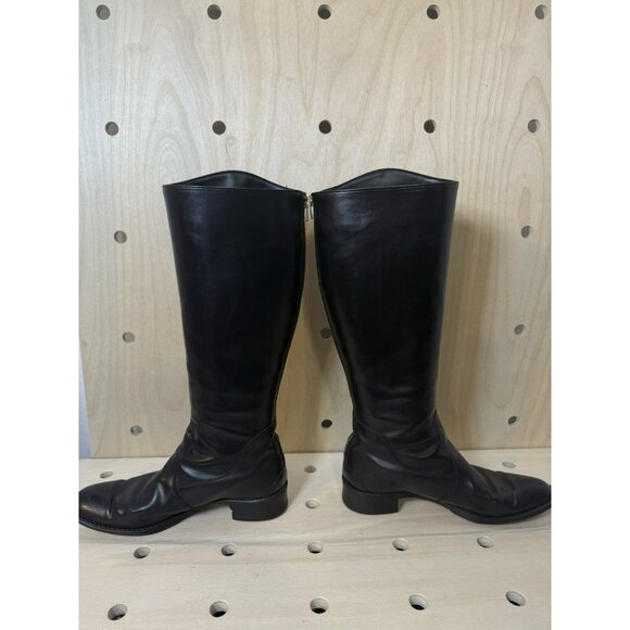 Pertti Palmroth Black Leather Tall Riding Boots Made in Finland Back Zipper 9 - Picture 5 of 12